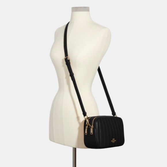Coach Jes Crossbody Bag with Puffy Linear Quilting C1569 Black Gold Hardware - Picture 1 of 15